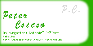 peter csicso business card